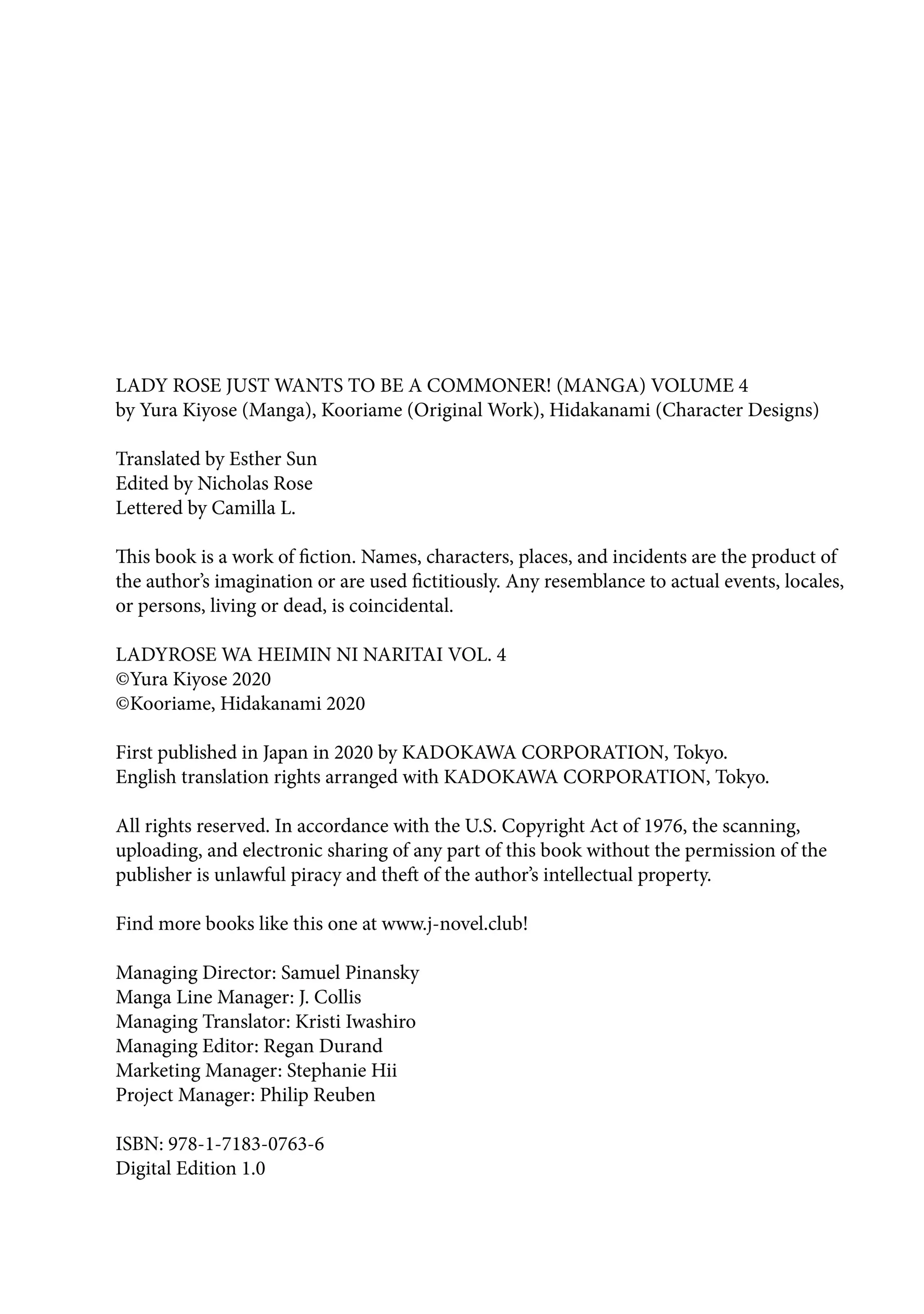 Read Lady Rose Just Wants to Be a Commoner Manga Online