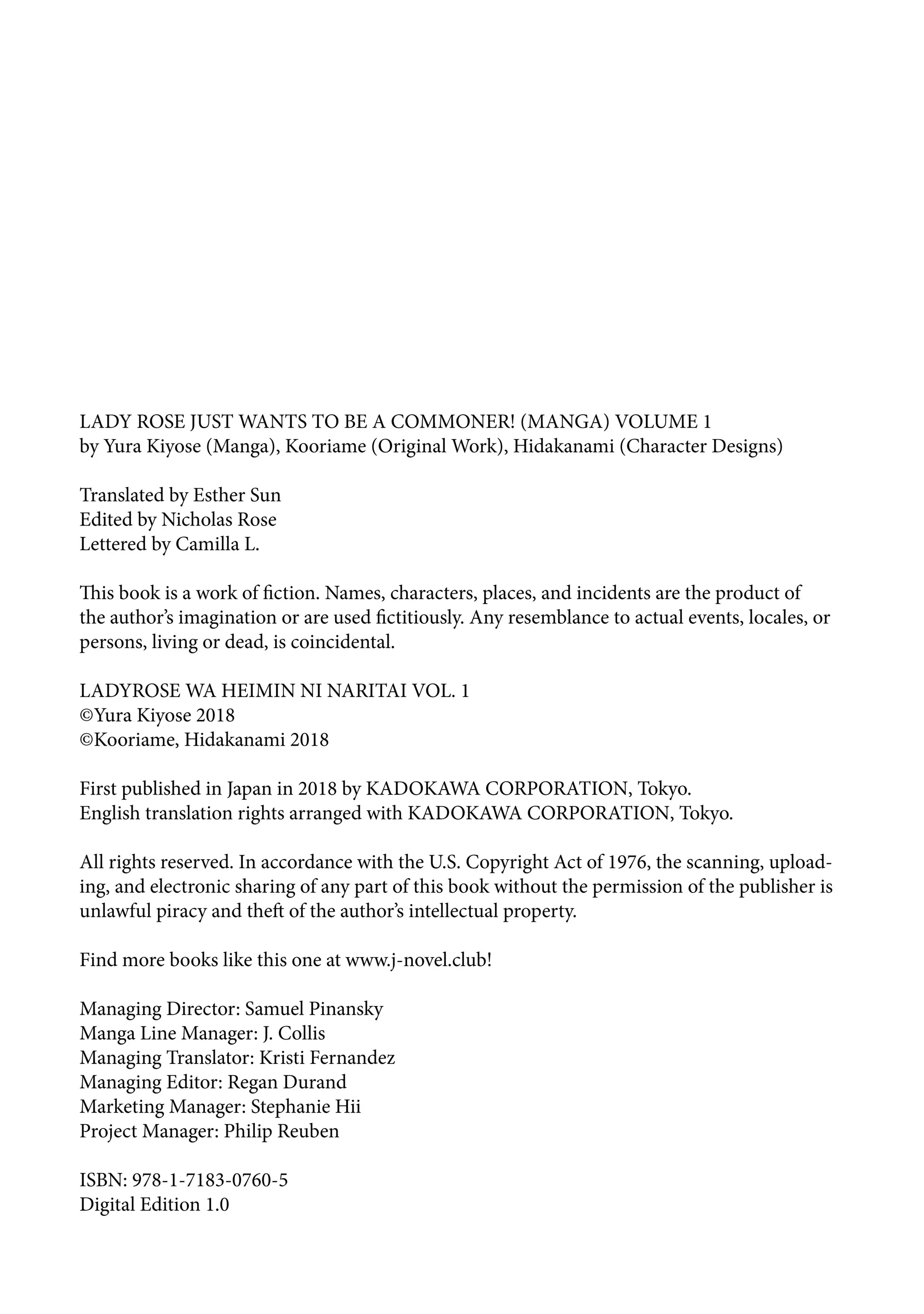 Read Lady Rose Just Wants to Be a Commoner Manga Online