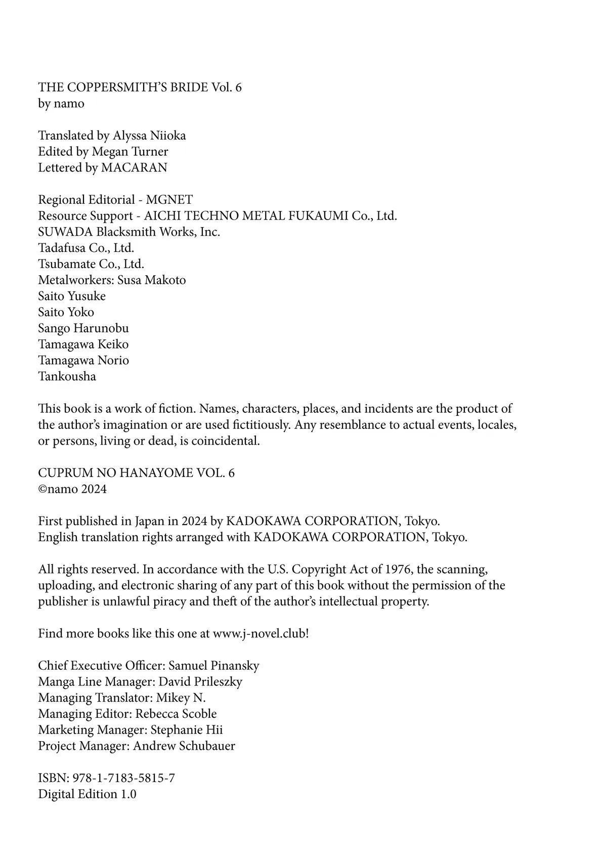 Read The Coppersmith's Bride Manga Online