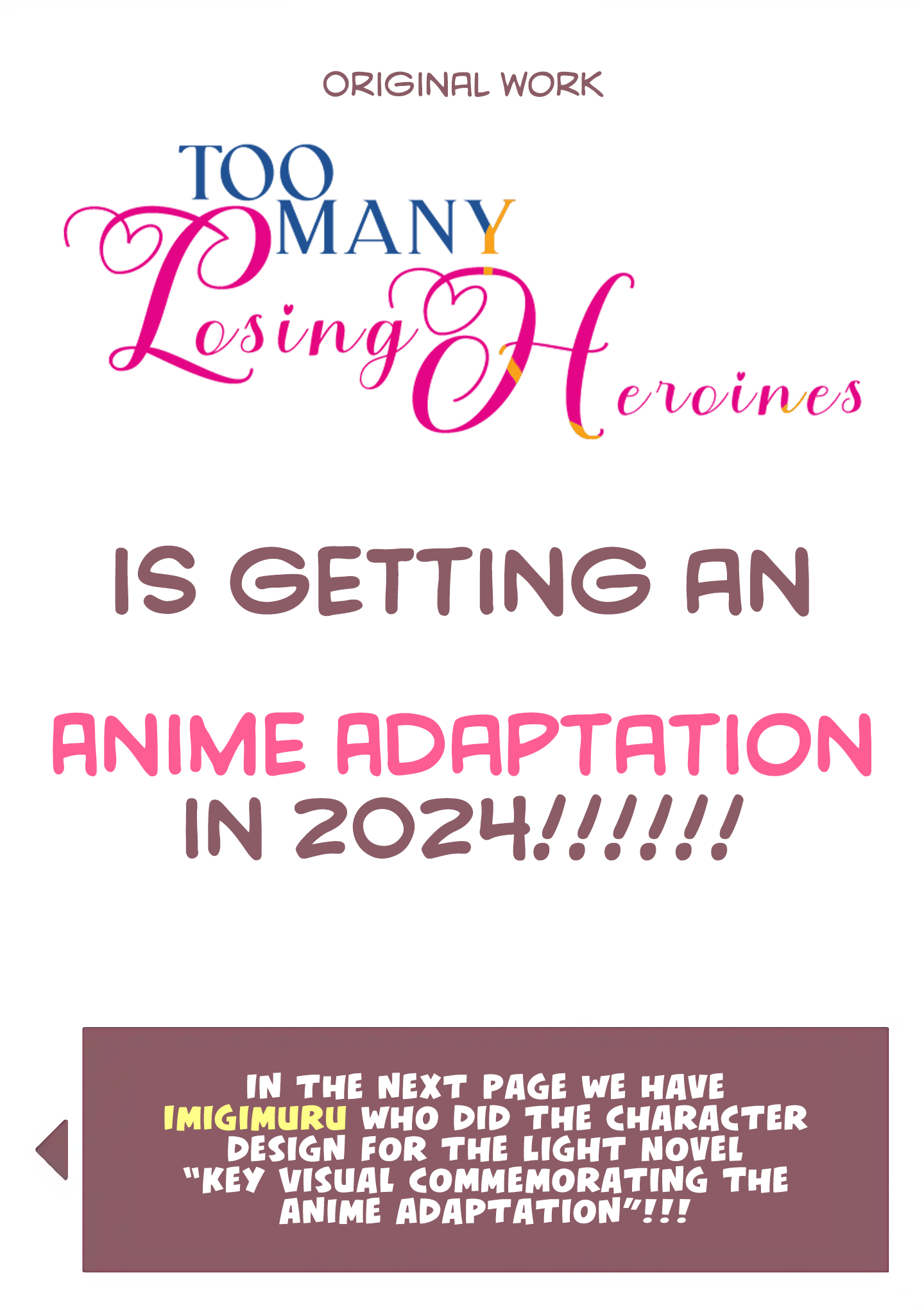 Read Too Many Losing Heroines! Manga Online